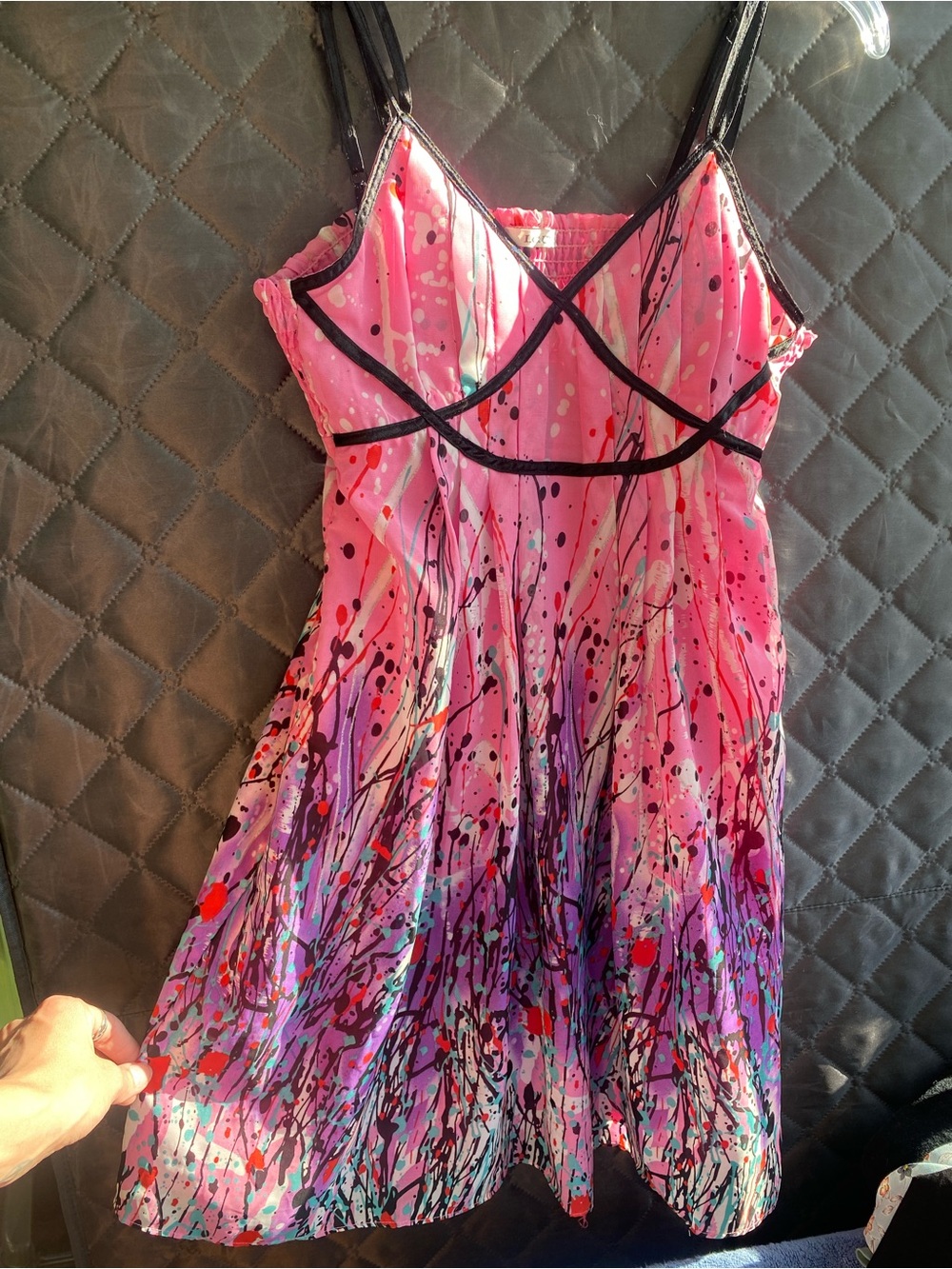 Vintage Y2K ICU Collection Abstract Paint Splatter Slip Dress - Made in USA